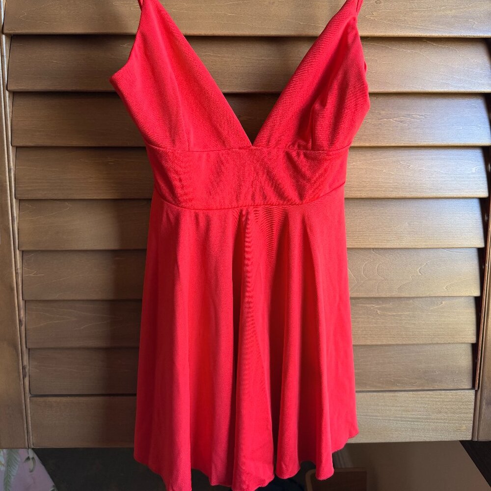 SHEIN Red V-Neck Mini Dress | Size S | Adjustable Straps | Date Night